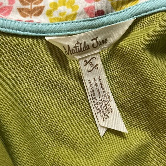 Matilda Jane Green and White Willow Dot Hoodie Jacket, size 8 - Picture 6 of 8